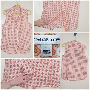 Croft & Barrow Button-up Coral/Cream Size L